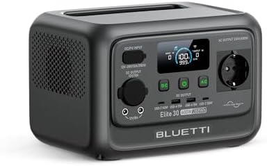 BLUETTI Elite 30 V2 Générateur Portable 288Wh 600W (1500W Surge), Recharge 0-100% en 70 Min, Batterie LFP pour Camping e